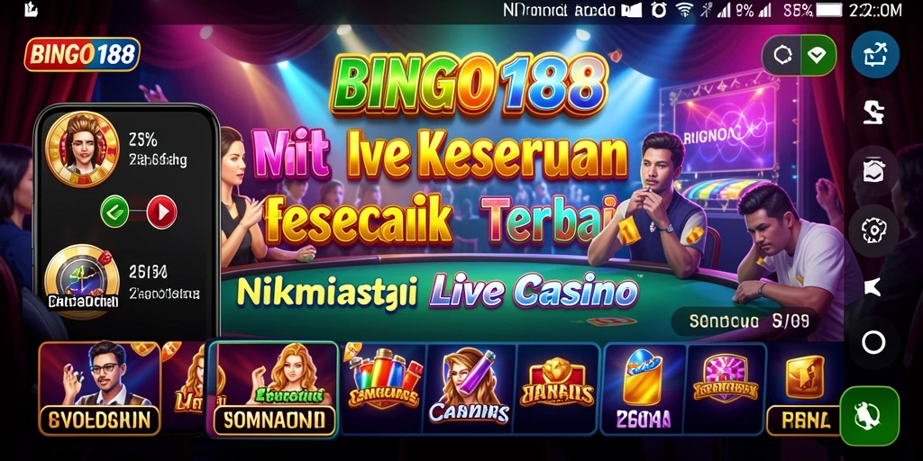 Tampilan gameplay interaktif BINGO188 dalam Live Casino yang seru.