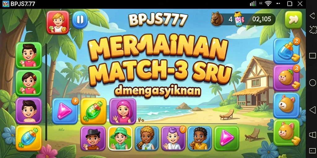 Screenshot gameplay <strong>BPJS777</strong> menampilkan aksi mencocokkan elemen yang seru.