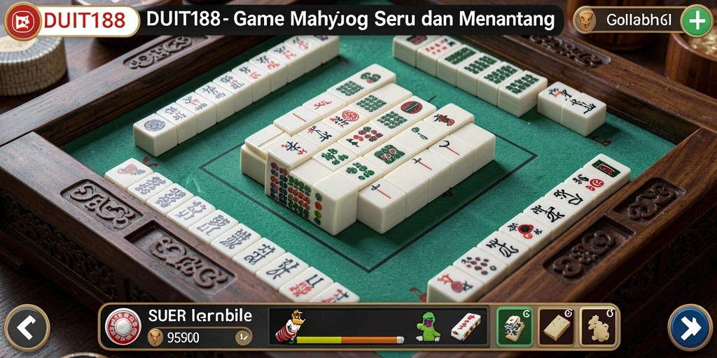 Screenshot gameplay DUIT188 menunjukkan aksi intens permainan Mahjong.