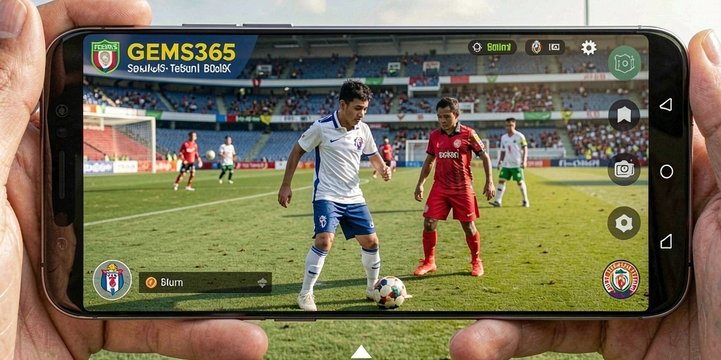 Tampilan gameplay menegangkan GEMS365 di lapangan sepak bola.