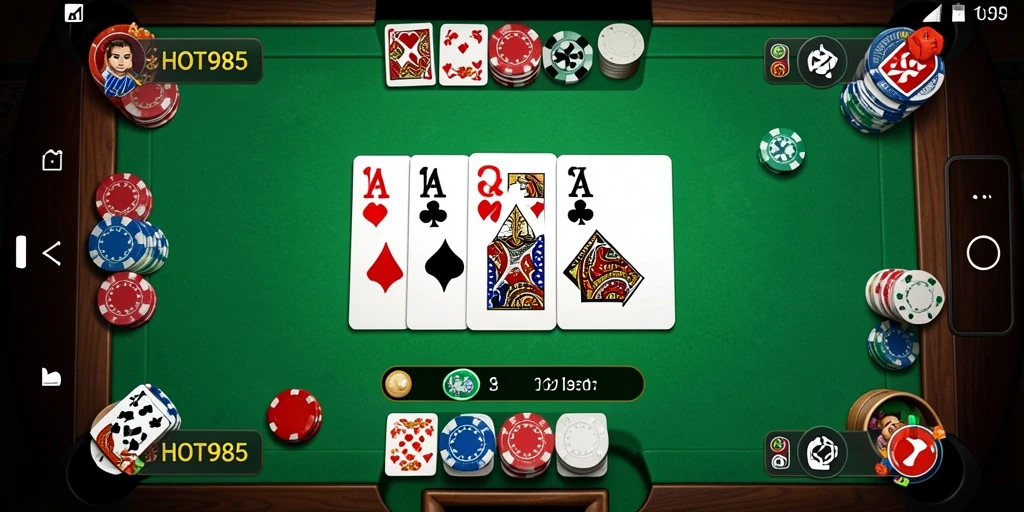 Tampilan gameplay seru di HOT985 saat bermain Domino.
