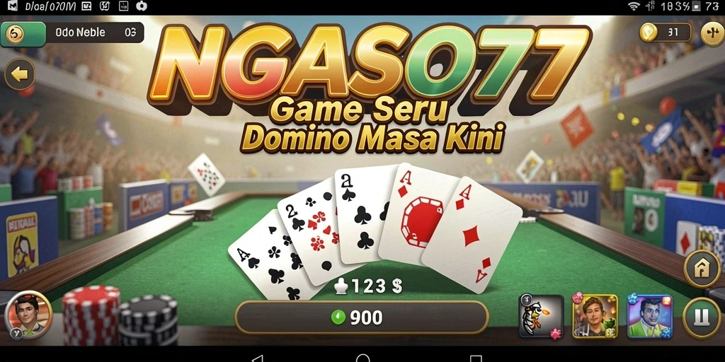 Screenshot gameplay seru dari NGASO77 yang menampilkan Domino.